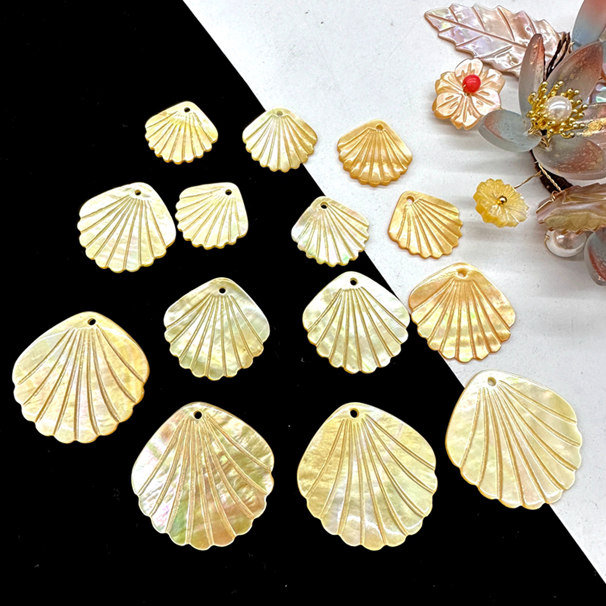 5Pcs Shell Beads With Hole Nat - Pearl Stud Earrings reseña y precio