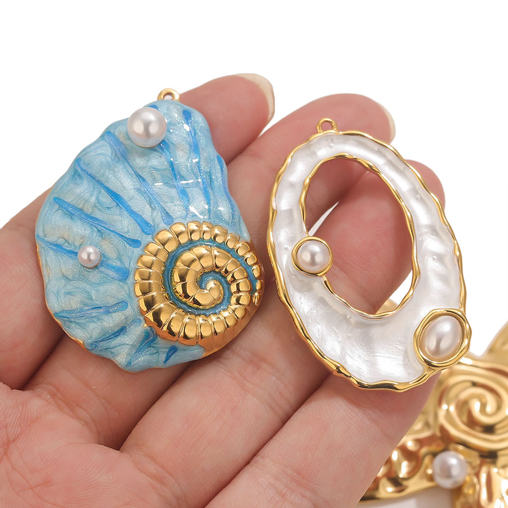 1pcs Large Conch Starfish Shel - Pearl Stud Earrings reseña y precio