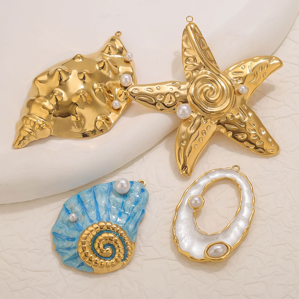 1pcs Large Conch Starfish Shel - Pearl Stud Earrings reseña y precio
