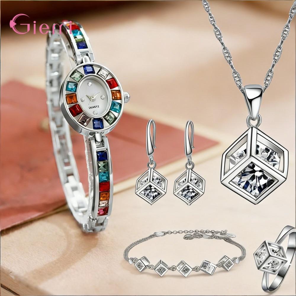 Pretty 925 Sterling Silver Geo - Best Jewelry Watches Women reseña y precio