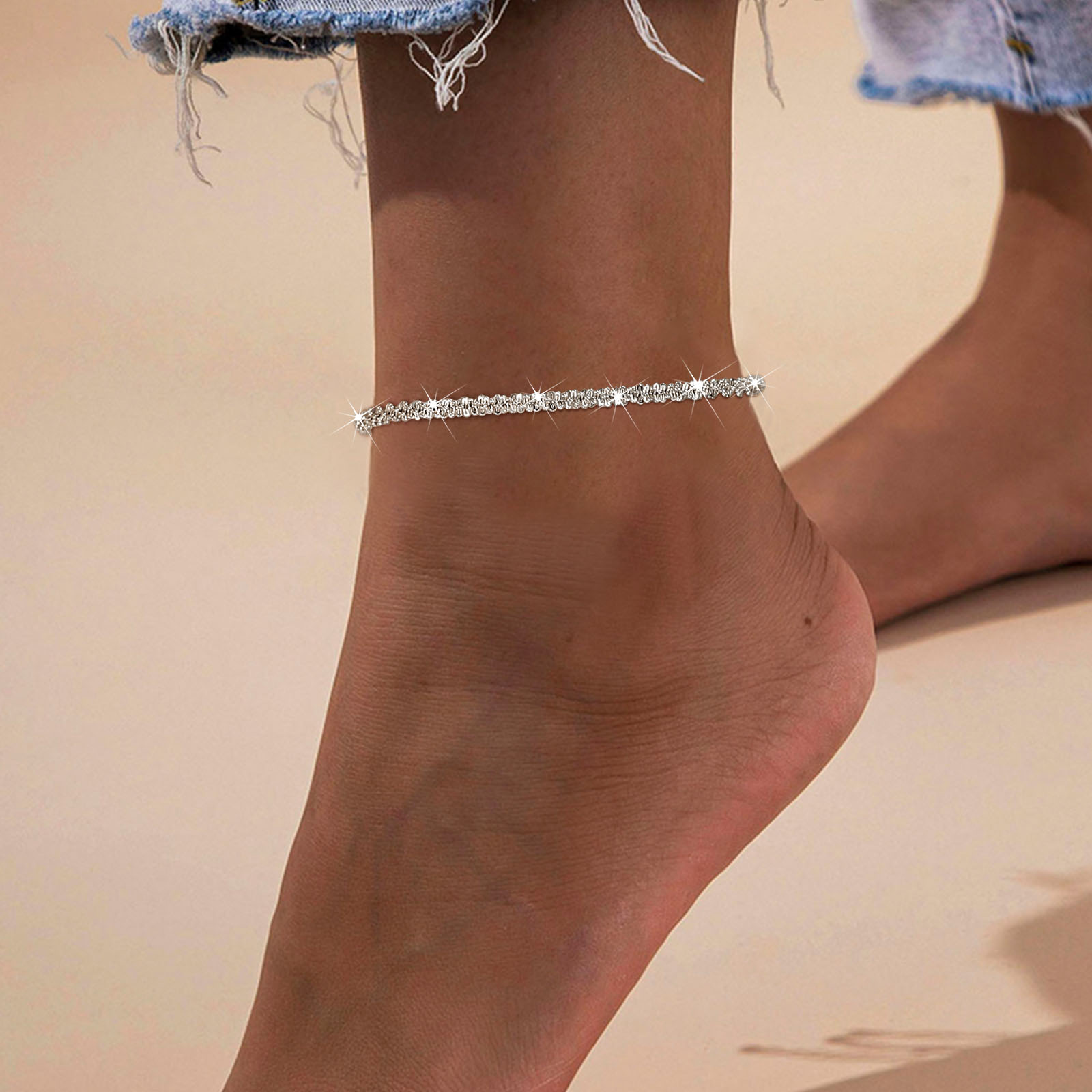 Sparkling gold anklet bracelet - Jc Jewelry & Watches reseña y precio