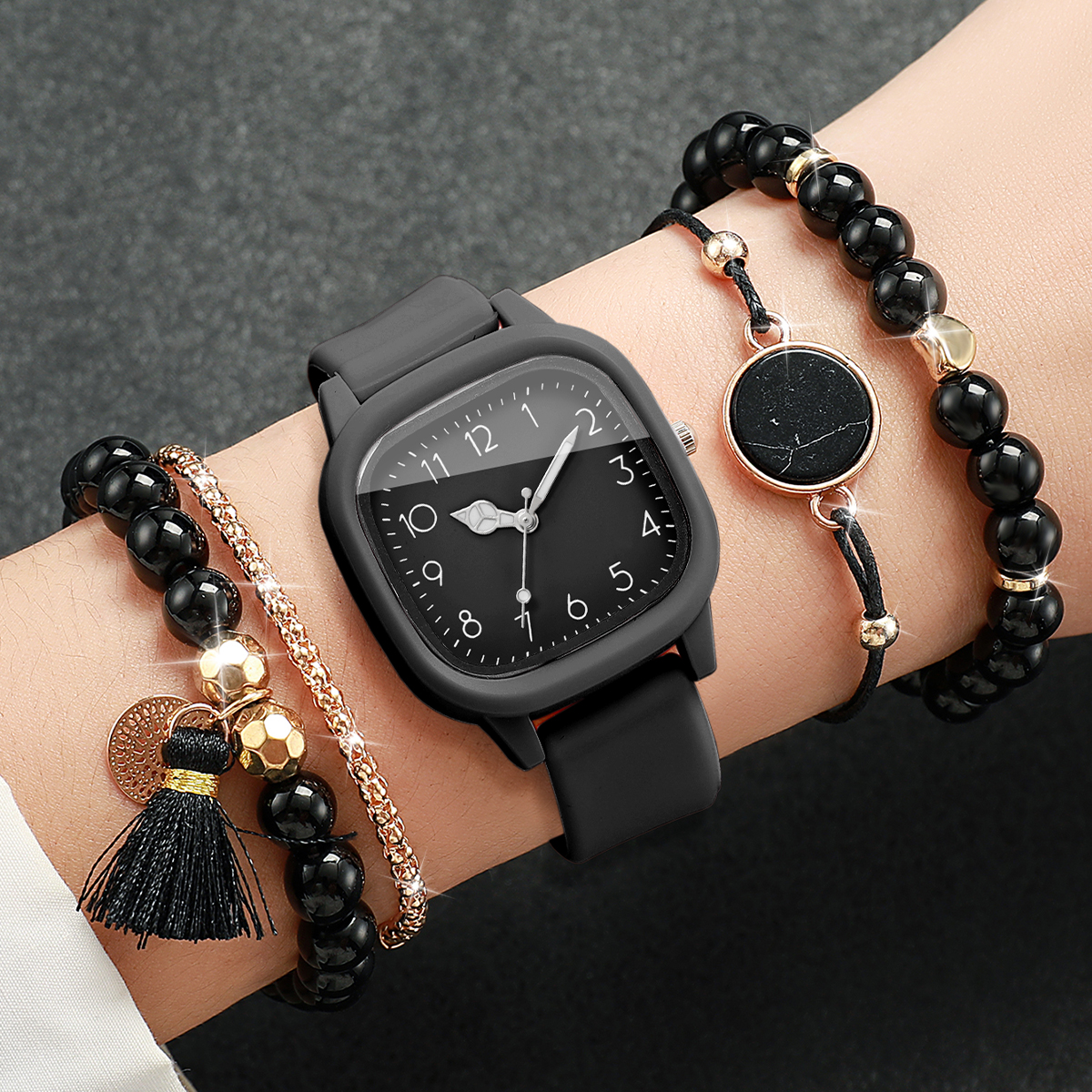 5PCS Fashion Square Women Watc - Jewelry Making Watches reseña y precio