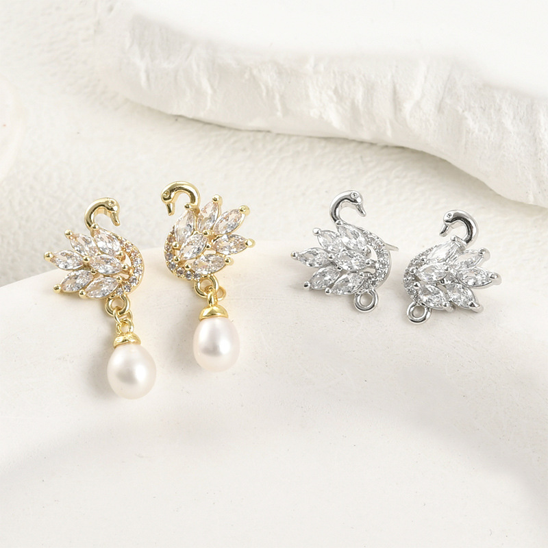 14k Electroplated Real Gold Co - Pearl Stud Earrings reseña y precio