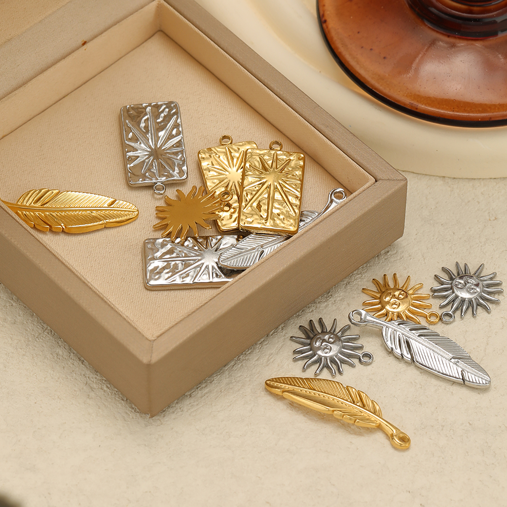 5Pcs Feather Tag Sun Flower Ch - Drop Earrings reseña y precio