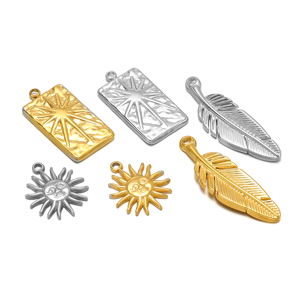 5Pcs Feather Tag Sun Flower Ch - Drop Earrings reseña y precio