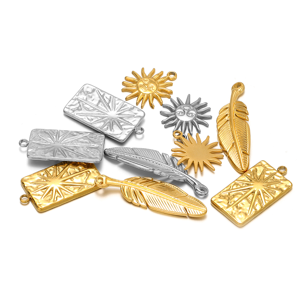 5Pcs Feather Tag Sun Flower Ch - Drop Earrings reseña y precio