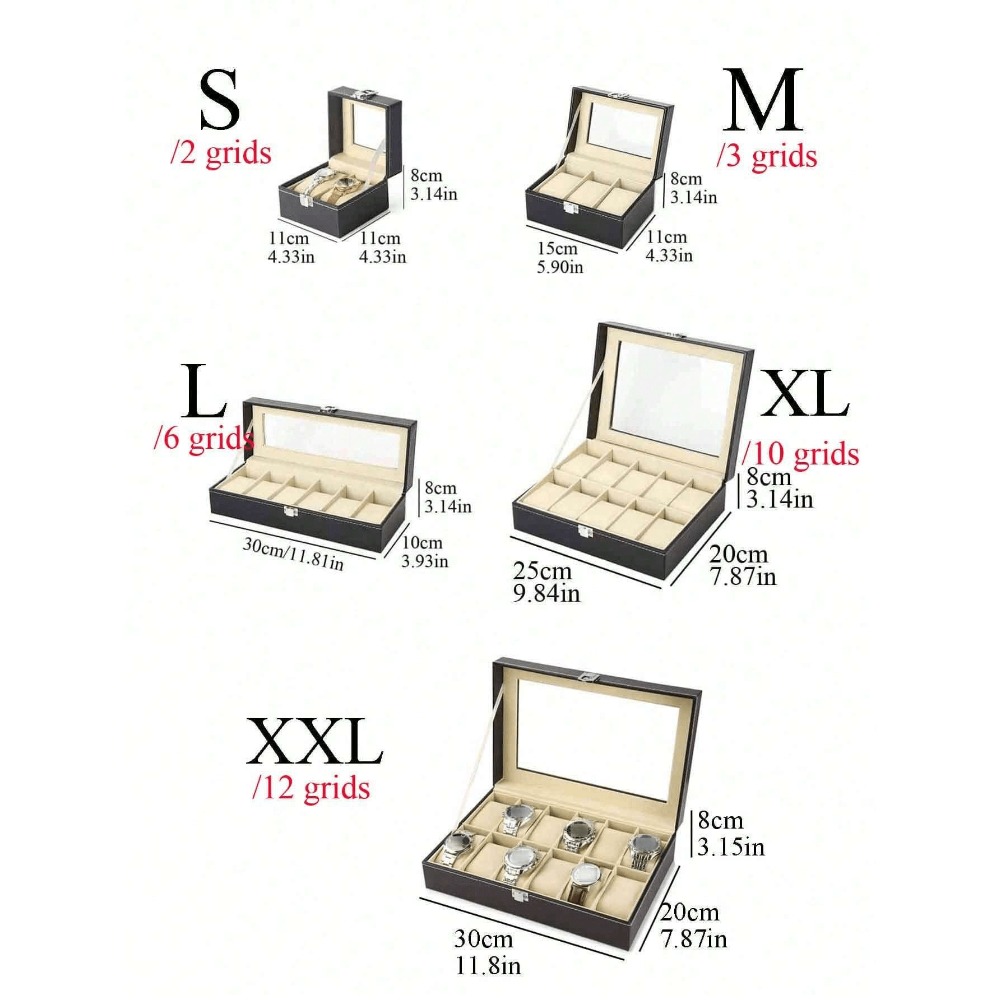 1pc Big Capacity Leather Watch - Jewelry Box With Watches reseña y precio